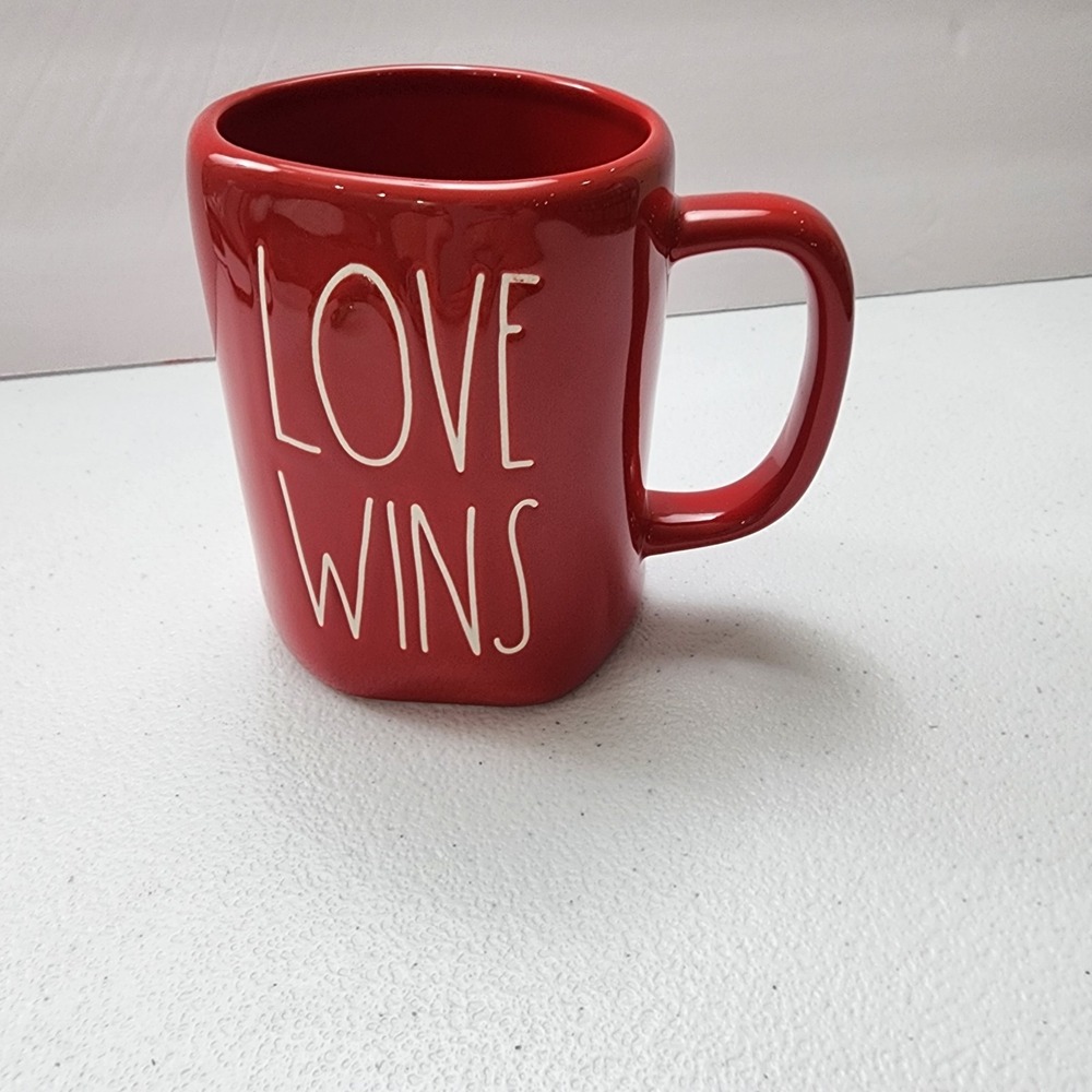 rae dunn love wins red mug